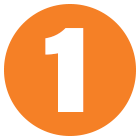 Numeral one within orange circle