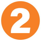 Numeral two within orange circle