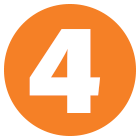 Numeral four within orange circle