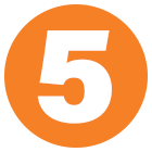 Numeral five within orange circle